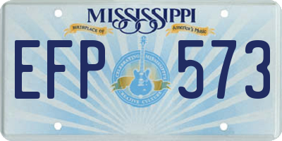 MS license plate EFP573