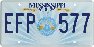 MS license plate EFP577