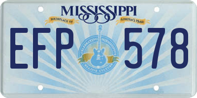 MS license plate EFP578