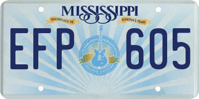 MS license plate EFP605