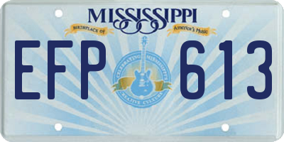 MS license plate EFP613