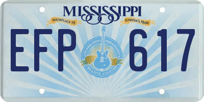 MS license plate EFP617