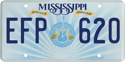 MS license plate EFP620