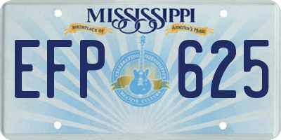 MS license plate EFP625