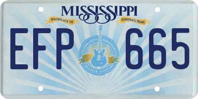 MS license plate EFP665