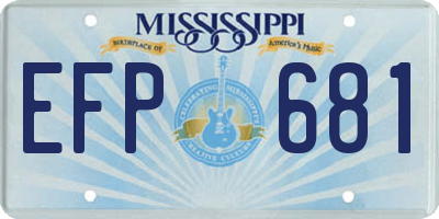 MS license plate EFP681