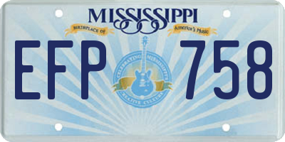MS license plate EFP758