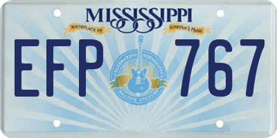 MS license plate EFP767