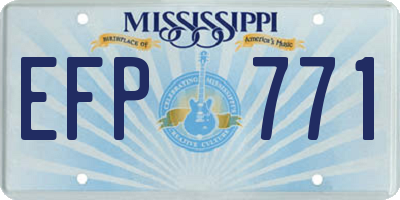 MS license plate EFP771