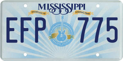MS license plate EFP775