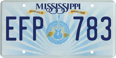MS license plate EFP783