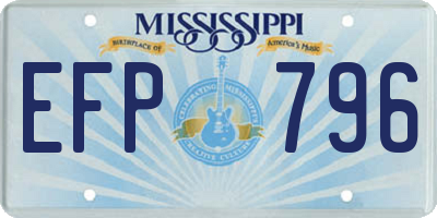 MS license plate EFP796