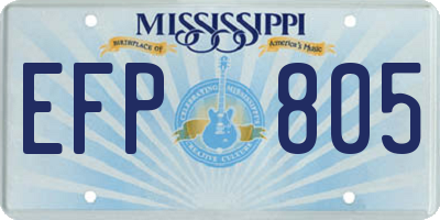 MS license plate EFP805