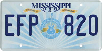 MS license plate EFP820