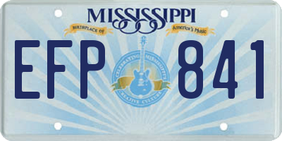 MS license plate EFP841