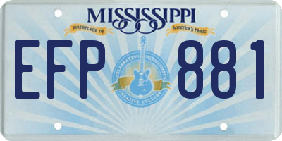 MS license plate EFP881