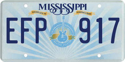 MS license plate EFP917