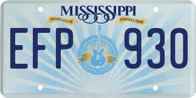 MS license plate EFP930