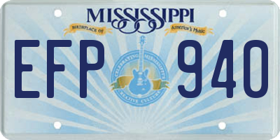 MS license plate EFP940
