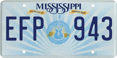 MS license plate EFP943