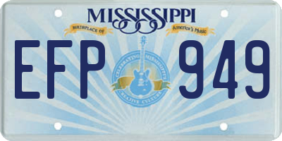 MS license plate EFP949