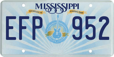 MS license plate EFP952