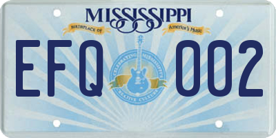 MS license plate EFQ002