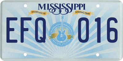 MS license plate EFQ016