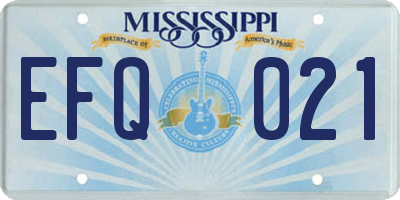 MS license plate EFQ021