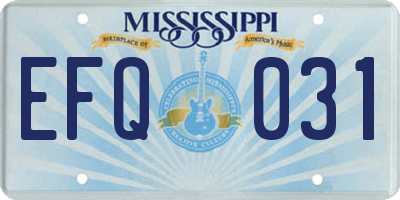 MS license plate EFQ031