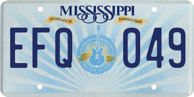 MS license plate EFQ049