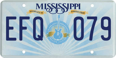 MS license plate EFQ079
