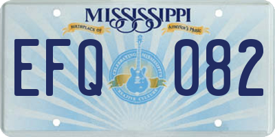 MS license plate EFQ082