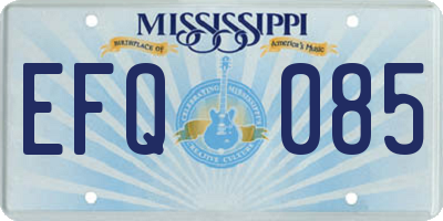 MS license plate EFQ085