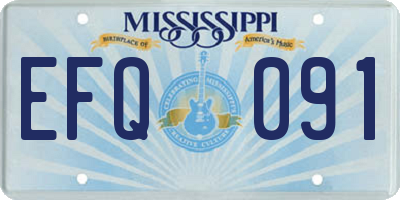 MS license plate EFQ091