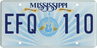 MS license plate EFQ110