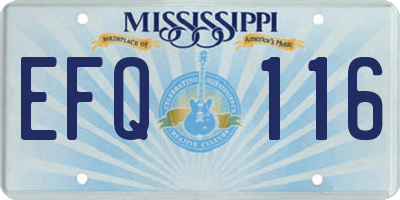 MS license plate EFQ116