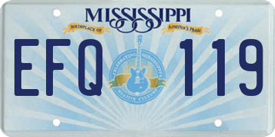 MS license plate EFQ119