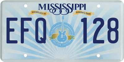 MS license plate EFQ128
