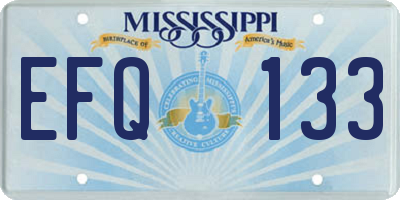 MS license plate EFQ133