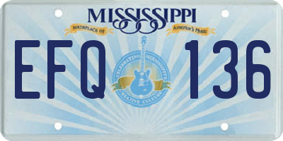 MS license plate EFQ136