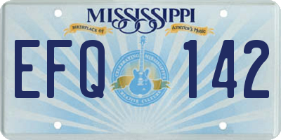 MS license plate EFQ142