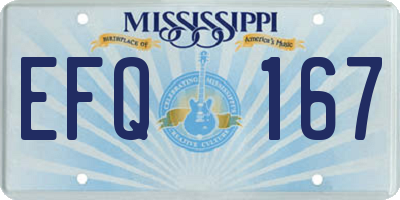 MS license plate EFQ167
