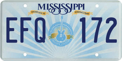 MS license plate EFQ172