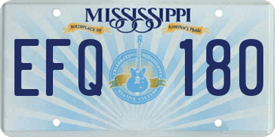 MS license plate EFQ180