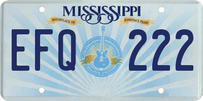 MS license plate EFQ222