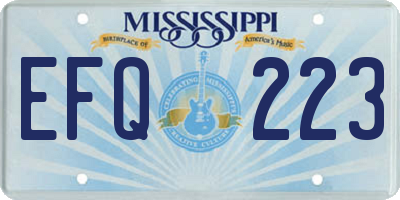 MS license plate EFQ223