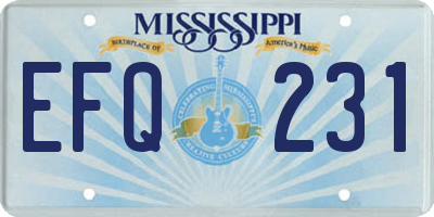 MS license plate EFQ231