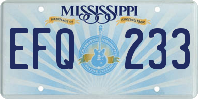 MS license plate EFQ233