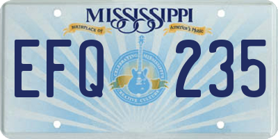 MS license plate EFQ235